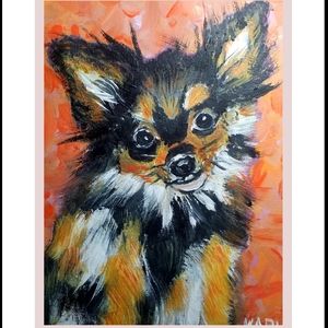 CHIIUAHUA(long haired)   Canvas Art  Dog